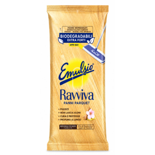 Вологі серветки для паркету Emulsio Ravviva Panni Parquet, 15 шт